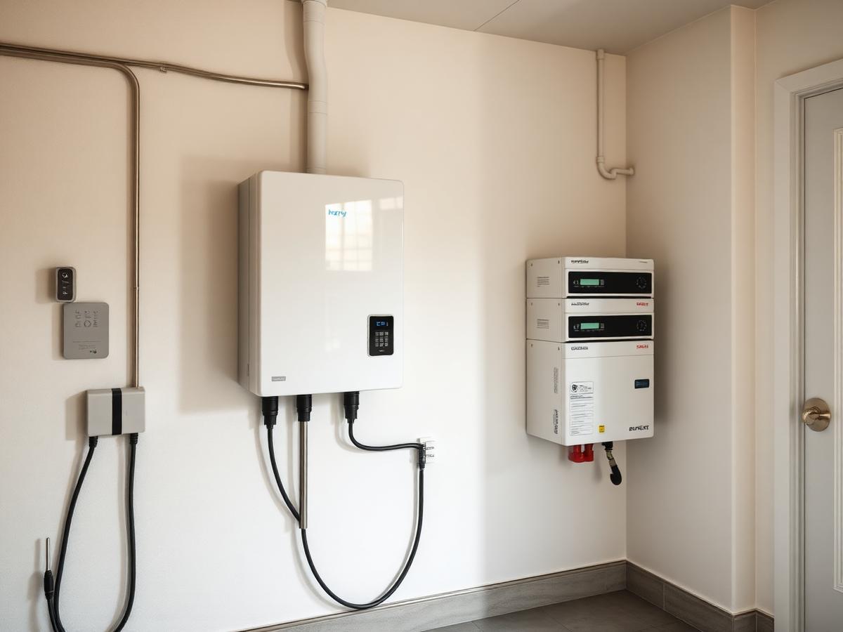 Home hybrid inverter and lithium battery installation
